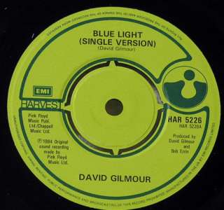   GILMOUR PINK FLOYD BLUE LIGHT UK WITH PICTURE SLEEVE 45 RPM HARVEST