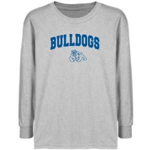  Fresno State Bulldogs Youth Ash Logo Arch Long Sleeve T 