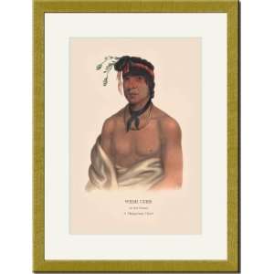   /Matted Print 17x23, Wesh Cut; A Chippewah Chief)