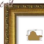 Picture Frame Ornate Antique Gold .875 Wide Complete Real Wood New 