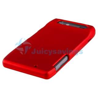 Accessory Bundle Red Hard Case+LCD+More For Motorola Droid RAZR 