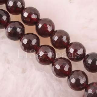8MM Natural Garnet Faceted Loose Beads GEM Strand LC203  