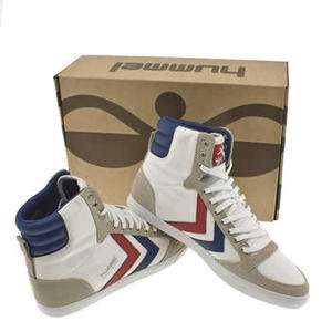 Hummel Slimmer Stadil High Canvas White Red Blue New Mens Trainers 