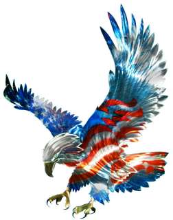   AMERICAN FLAG & BALD EAGLE METAL WALL ART Patriotic Decor Decorations