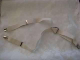 off white clip on suspenders adjustable slider 1 w  