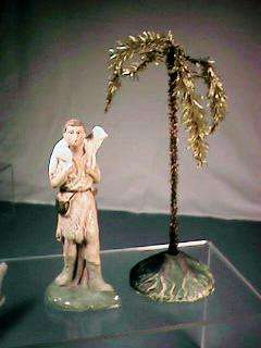 Early Christmas Putz or Nativity Palm Tree & Shepherd  