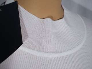NWT ST. JOHN Knits T Neck Bright White Sweater Shell Shirt sz L $395 