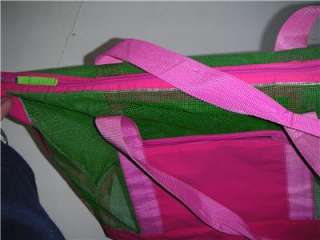 vtg 80s neon pink green oversized bag dog carrier tote  