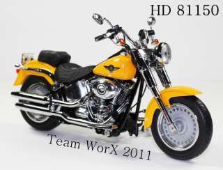   Davidson Fat Boy Diecast Motorcycle 112 Chrome Yellow 81150  