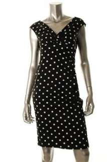 Lauren Ralph Lauren NEW Black Versatile Dress Polka Dot Fitted 4 