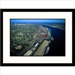 Aerial of New Orleans Framed Photograph   Jim Wark Frame Finish Black 
