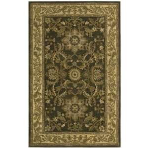   Traditional Hand made green India Wool Rug 5.00 x 8.00. Home