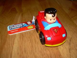   Little People DC SUPER FRIEND SUPERMAN WHEELIES Car Figure NWT  