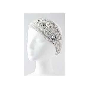 Pretty Floral Hair Wrap Head Wrap with White Pearl Accent 