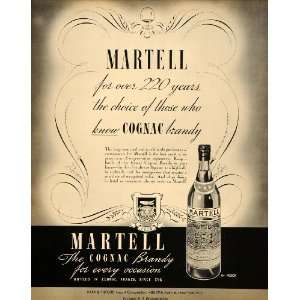  1937 Ad Martell Cognac Brandy Alcohol France Liquor 
