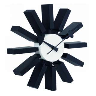Modern Danish Black George Nelson Block Clock New  