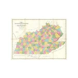 Map of Kentucky and Tennessee, c.1839 Giclee Poster Print by David H 