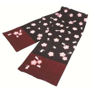   Cherry Blossom Japanese Kimono Print Cotton Scarf