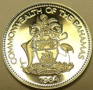 PROOF BAHAMAS 1984 5 CENTS~LOW MINTAGE~~  