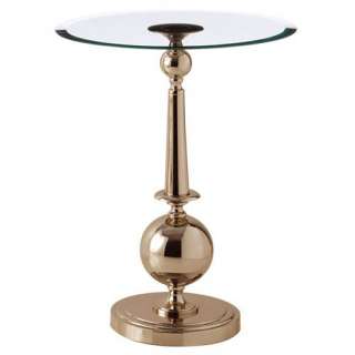 Polished Nickel/Beveled Glass Art Deco Side Table  
