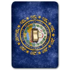 State of New Hampshire Flag Metal Light Switch Plate Cover Single Home 