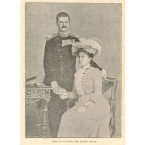  1903 Servia King Alexander Queen Draga 