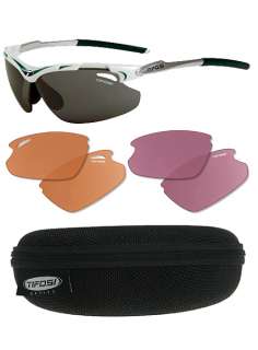 NEW Tifosi Tyrant Sunglasses w/ 3 Lenses & Case   Race Green  
