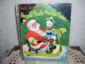 LITTLE GOLDEN BOOK DONALD DUCK & SANTA CLAUS 1952 A ed  