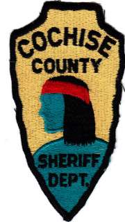 LEFT SHOULDER   COCHISE COUNTY ARIZONA SHERIFF DEPARTMENT PATCH  