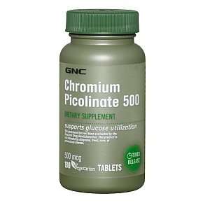  GNC Chromium Picolinate 500, Vegetarian Tablets, 180 ea Health 