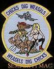 561 TFS PATCH CHICKS DIG WEASELS PATCH US AIR FORCE AFB USAF NOSE ART 
