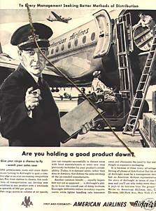 AMERICAN AIRLINES 1950 Douglas DC 4 AIR FREIGHT Ad  