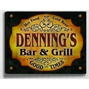  Dennings Bar & Grill 14 x 11 Collectible Stretched 