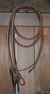   Leather Western Split Weighted Heavy Reins 7 x 3/4 Bit End Show Tack