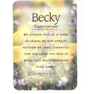  Becky   Meaning of Becky   Name Cards with Scripture 