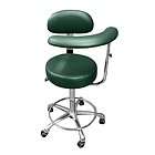 DENTAL MEDICAL NEW ASSISTANT STOOL CHAIR HUNTER GREEN WITH FOOT RING