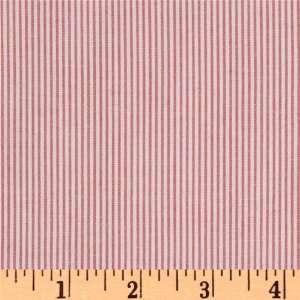  60 Wide Woven Cotton Seersucker Mini Stripes Pink Fabric 