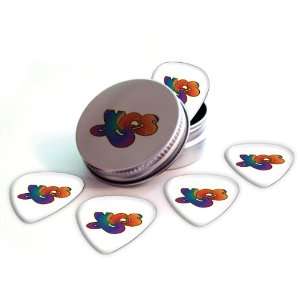  Yes Logo Electric Guitar Picks X 5 (2 Sided Print) in Tin 