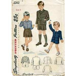   Sewing Pattern Toddler Boys Suit & Shirt Size 2 Arts, Crafts & Sewing