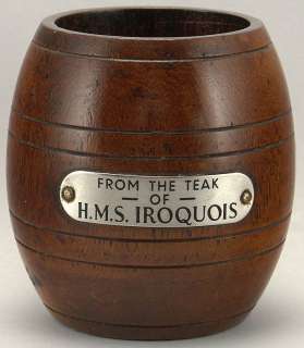 05735 Treen Barrel from HMS Iroquois c. 1918 1937  