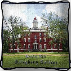  Allegheny College Bentley Hall Jacquard Woven Pillow   17 