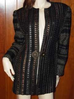 KATHLEEN WEIR WEST WOVEN LEATHER ART TO WEAR JACKET  