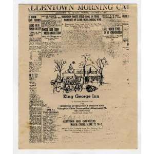 King George Inn Menu Allentown PA Historic Site 