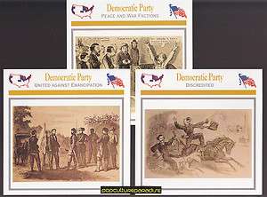 DEMOCRATIC PARTY DURING U.S. CIVIL WAR 3 HISTORY ATLAS CARDS  