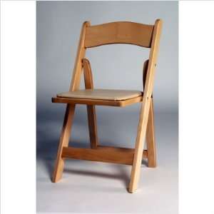   Wood Folding Chair in Natural with Optional Wood Base Cushion