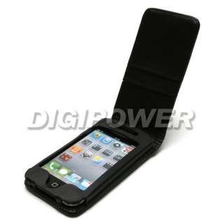 BLACK LEATHER WALLET CASE COVER FOR IPOD TOUCH 4 4G  