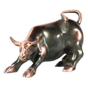  Little Wall Street Bull Statue   Double Colored Copper 