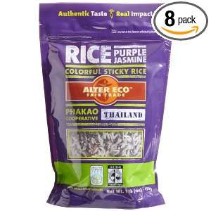 Alter Eco Fair Trade Rice, Purple Jasmine (Sticky Rice), 16 Ounce 