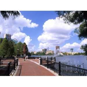  Skyline from Walkway by Lake Eola, Orlando, Florida 