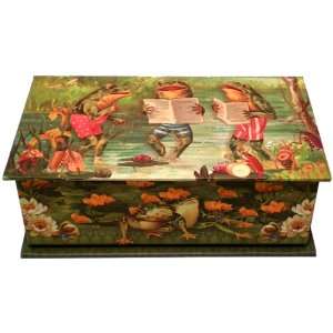   Verbena Soap In Keepsake Box With An Adorable 3 Frogs In A Pond Design